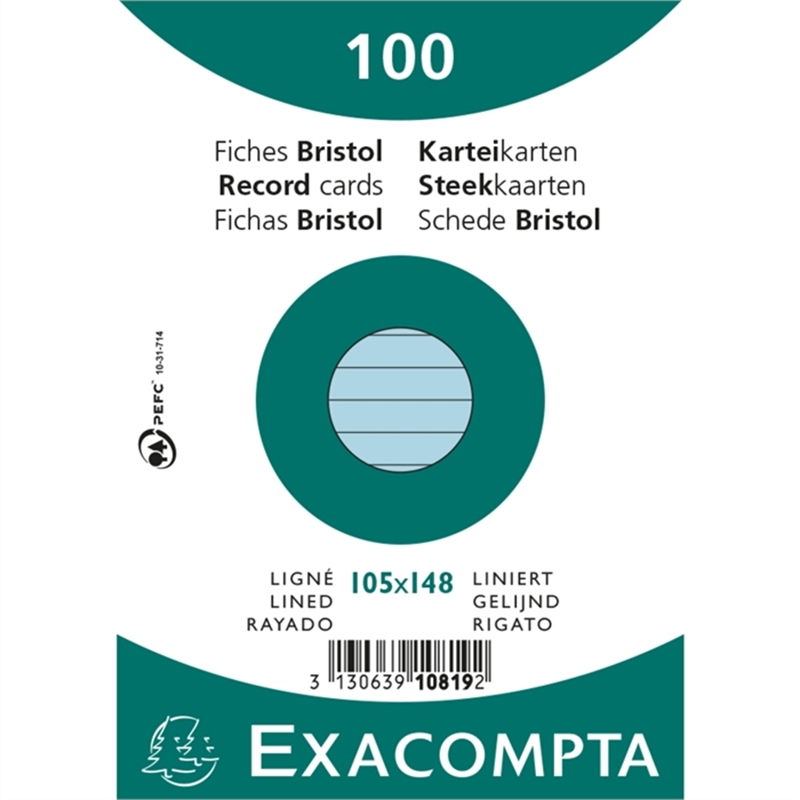 exacompta-karteikarte-liniert-a6-karton-205-g/m-blau-100-stueck
