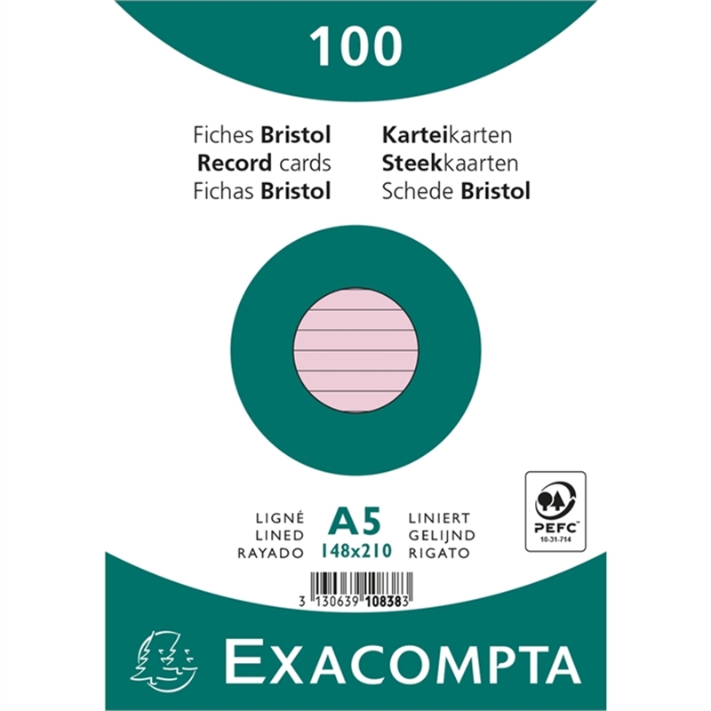 exacompta-karteikarte-liniert-a5-karton-205-g/m-rosa-100-stueck