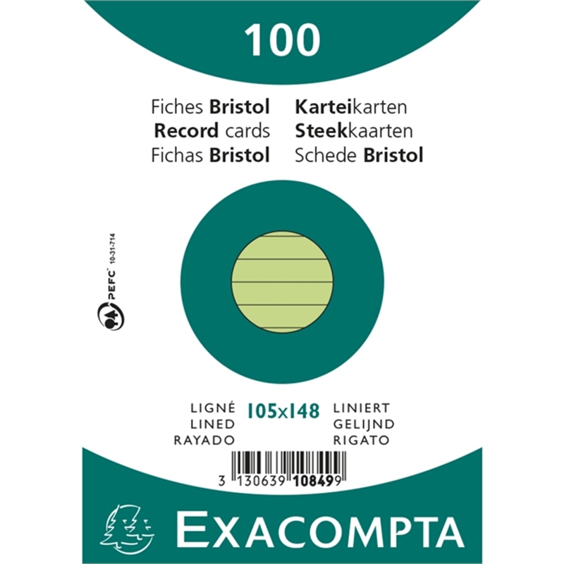 exacompta-karteikarte-liniert-a6-karton-205-g/m-gruen-100-stueck