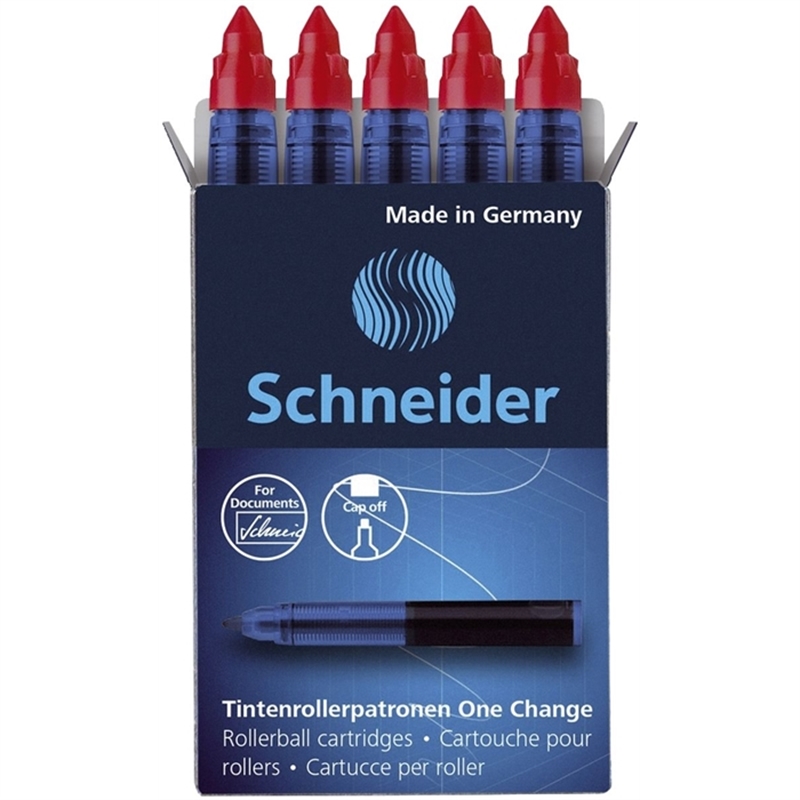 schneider-rollerpatrone-one-change-0-6-mm-rot-dokumentenecht-5er-schachtel