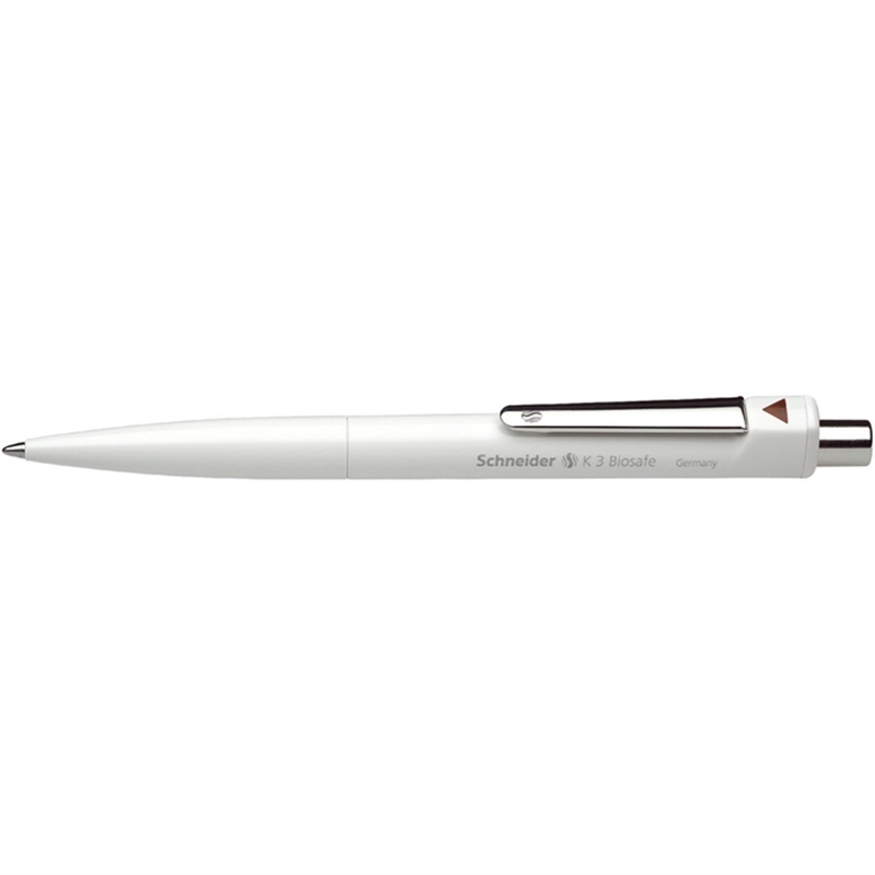 schneider-kugelschreiber-k3-biosafe-nachfuellbar-druckmechanik-m-schaftfarbe-weiss-schreibfarbe-braun