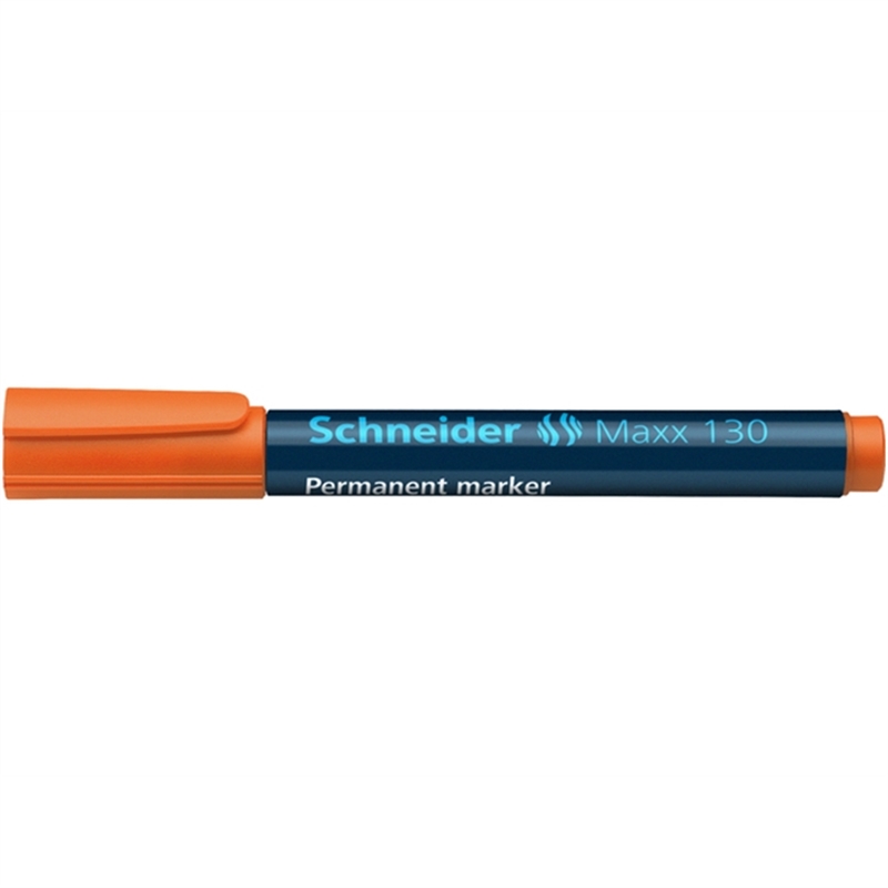 schneider-permanentmarker-maxx-130-rundspitze-1-3-mm-schaftfarbe-schwarz-schreibfarbe-orange