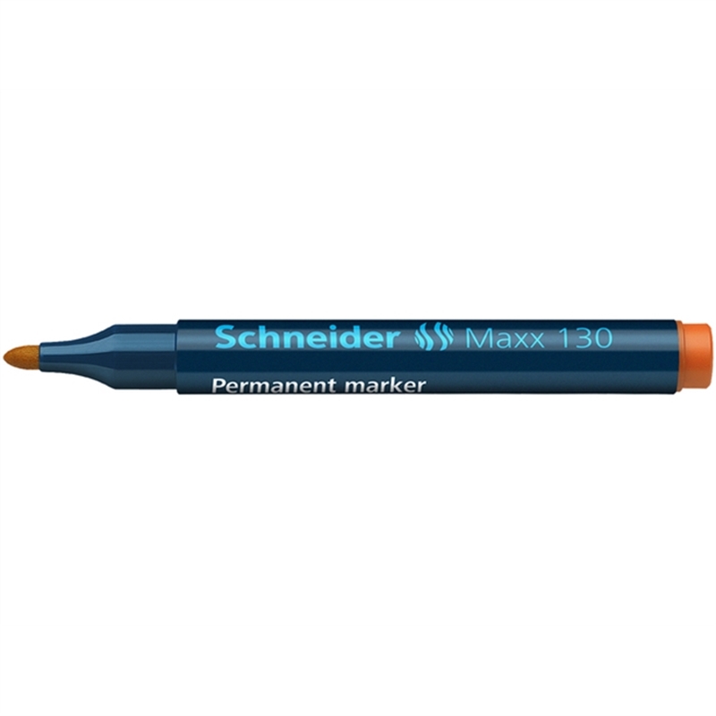 schneider-permanentmarker-maxx-130-rundspitze-1-3-mm-schaftfarbe-schwarz-schreibfarbe-orange