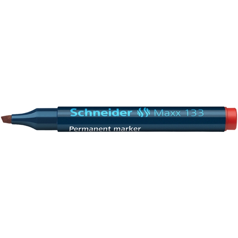 schneider-permanentmarker-maxx-133-nachfuellbar-keilspitze-1-4-mm-schaftfarbe-schwarz-schreibfarbe-rot