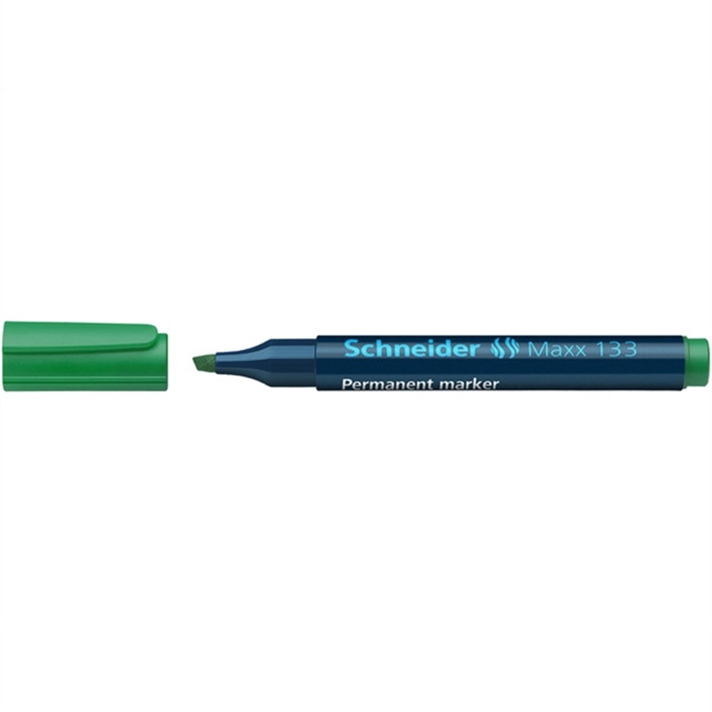 schneider-permanentmarker-maxx-133-nachfuellbar-keilspitze-1-4-mm-schaftfarbe-schwarz-schreibfarbe-gruen