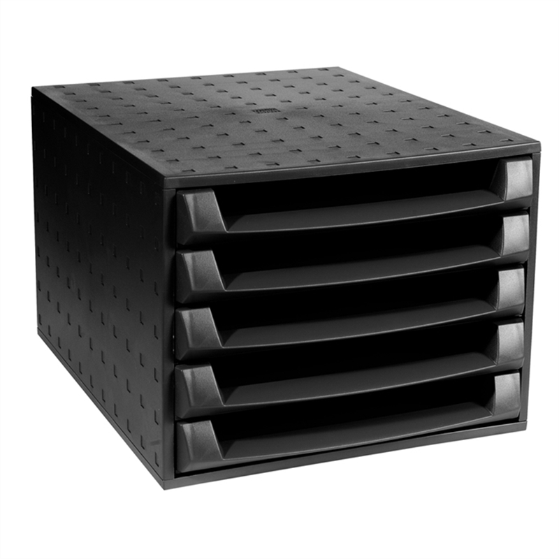 exacompta-schubladenbox-the-box-mit-5-offenen-schubladen-a4-284-x-387-x-218-mm-schwarz