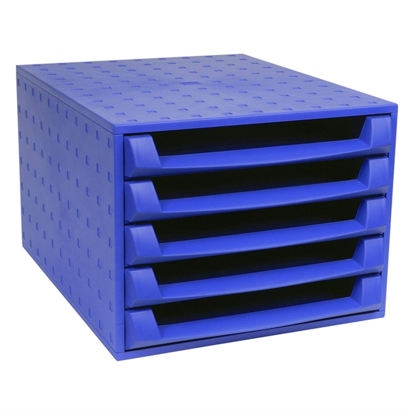 exacompta-schubladenbox-the-box-mit-5-offenen-schubladen-a4-284-x-387-x-218-mm-kobaltblau