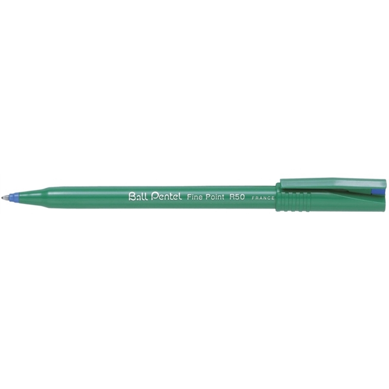 pentel-tintenkugelschreiber-ball-pentel-r50-mit-kappe-0-4-mm-schreibfarbe-blau