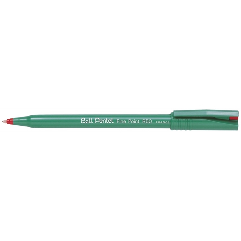 pentel-tintenkugelschreiber-ball-pentel-r50-mit-kappe-0-4-mm-schreibfarbe-rot