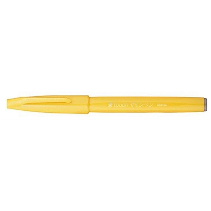 pentel-faserschreiber-sign-pen-brush-pinselspitze-gelb