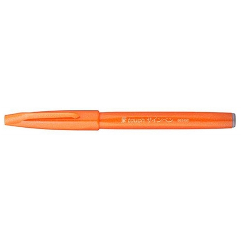 pentel-faserschreiber-sign-pen-brush-pinselspitze-orange