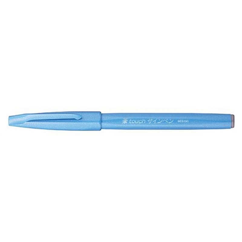 pentel-faserschreiber-sign-pen-brush-pinselspitze-hellblau