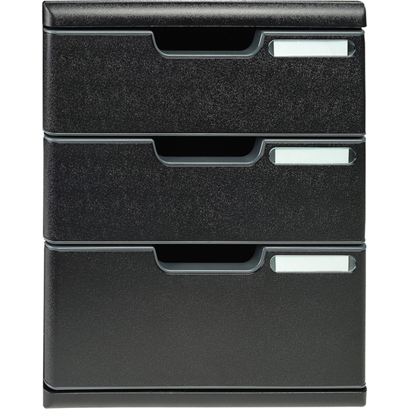 exacompta-schubladenbox-modulo-polystyrol-mit-3-schubladen-a4-288-x-350-x-320-mm-schwarz/schwarz