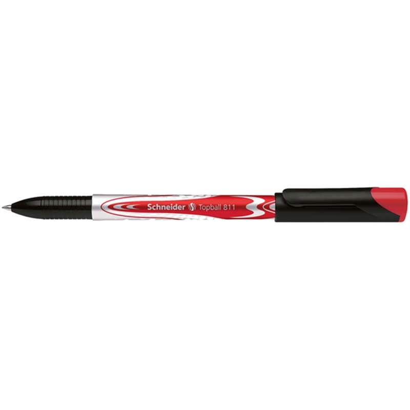 schneider-tintenkugelschreiber-topball-811-mit-kappe-0-5-mm-schreibfarbe-rot