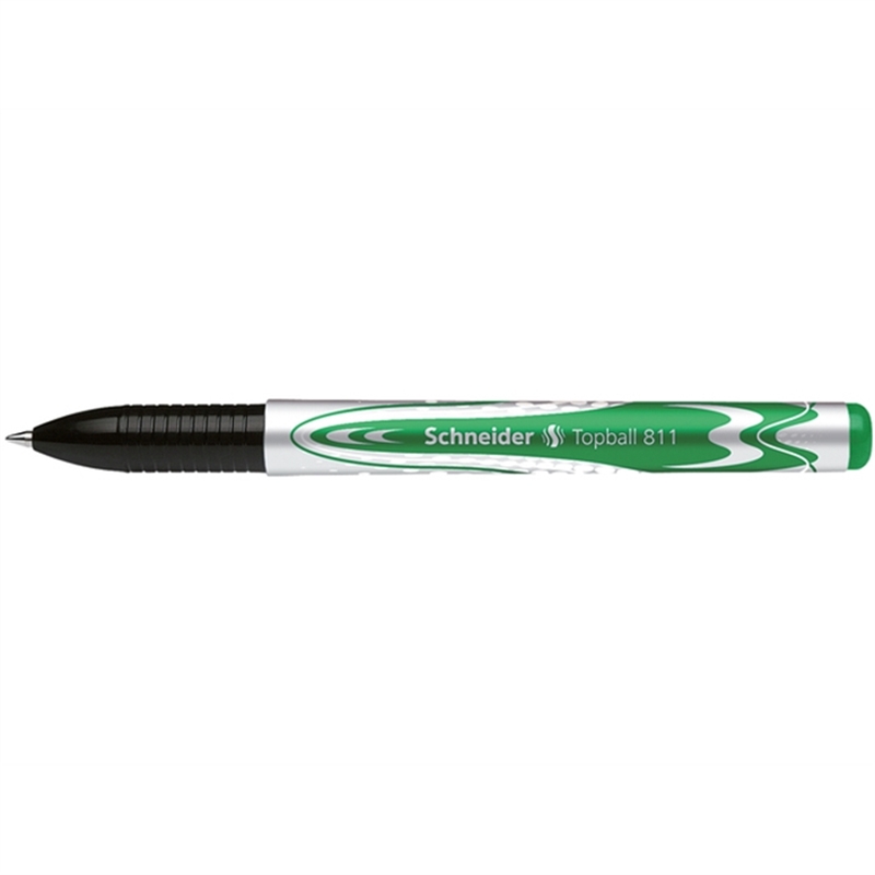 schneider-tintenkugelschreiber-topball-811-mit-kappe-0-5-mm-schreibfarbe-gruen