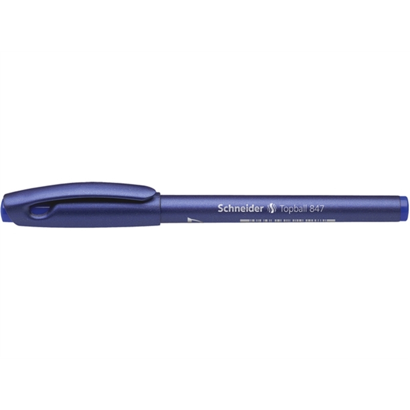 schneider-tintenkugelschreiber-topball-847-mit-kappe-0-5-mm-schaftfarbe-blau-schreibfarbe-blau