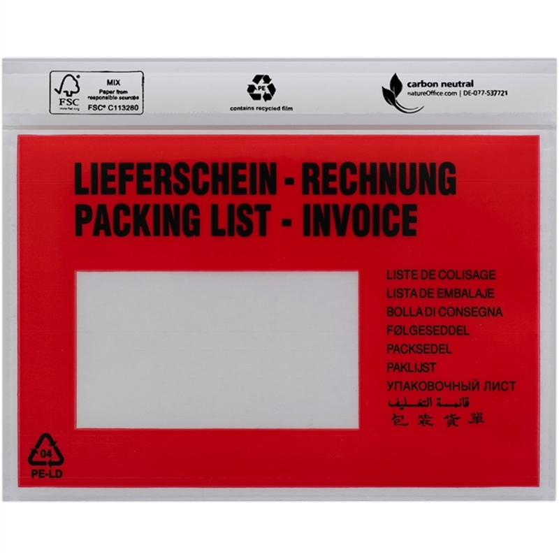 debatin-begleitpapiertasche-unipack-polyethylen-lieferschein-rechnung-selbstklebend-anklebeverschluss-c6-175-x-140-mm-innen-165-x-110-mm-farblos/rot/schwarz-250-stueck