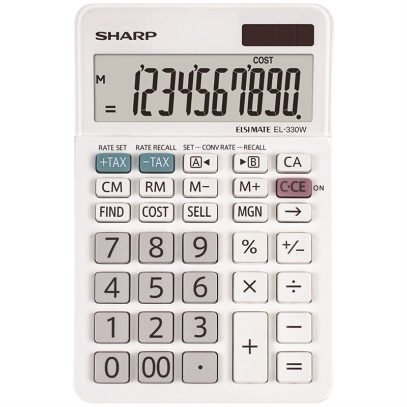 sharp-tischrechner-el-330w-10-stellig-batterie/solar-94-x-28-x-152-mm-weiss