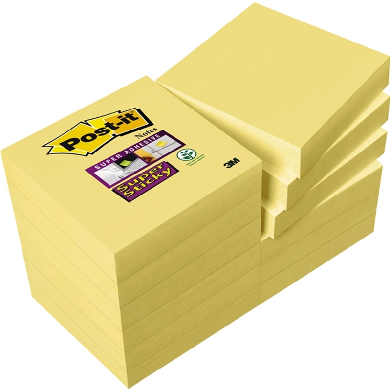 post-it-haftnotiz-super-sticky-48-x-48-mm-gelb-90-blatt-12-blocks
