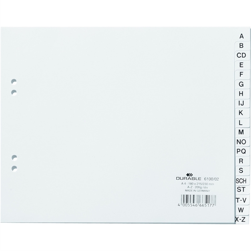 durable-register-pp-a-z-2fach-lochung-60-/-80-mm-a4-halbe-hoehe-weiss