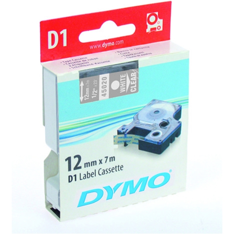 dymo-schriftbandkassette-d1-12-mm-x-7-m-weiss-auf-farblos