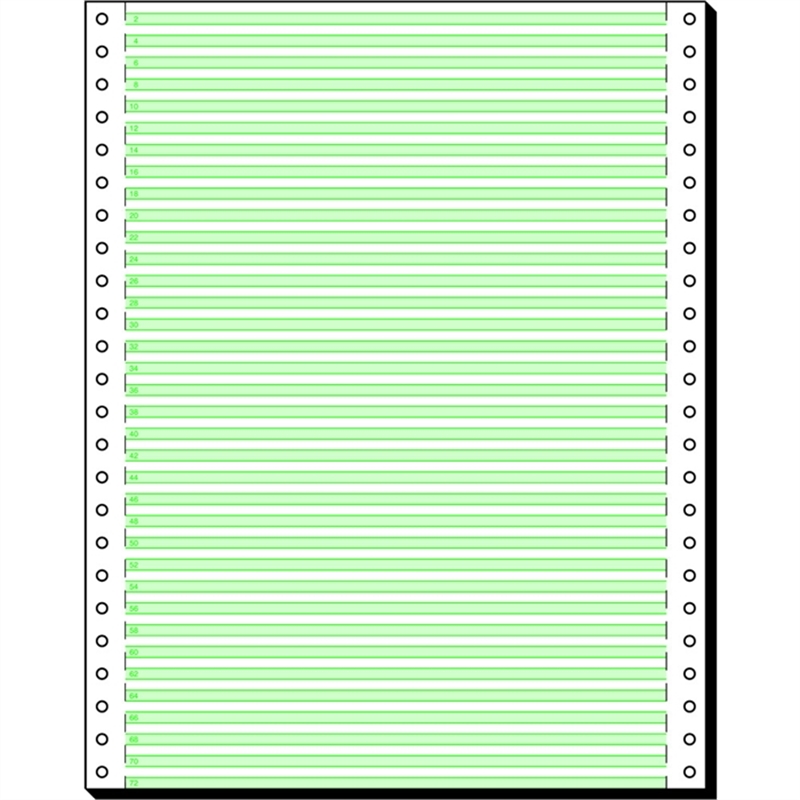 sigel-tabellierpapier-laengsperforation-240-x-304-8-mm-1fach-60-g/m-4-2-mm-leselinien-weiss/gruen-2-000-blatt