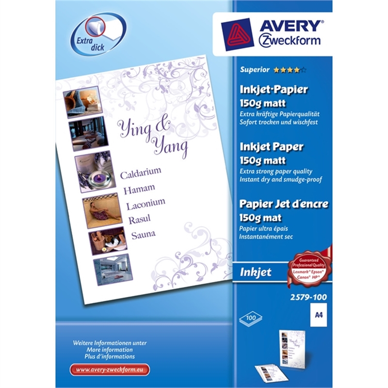 avery-zweckform-inkjetpapier-superior-a4-150-g/m-weiss-matt-einseitig-beschichtet-100-blatt