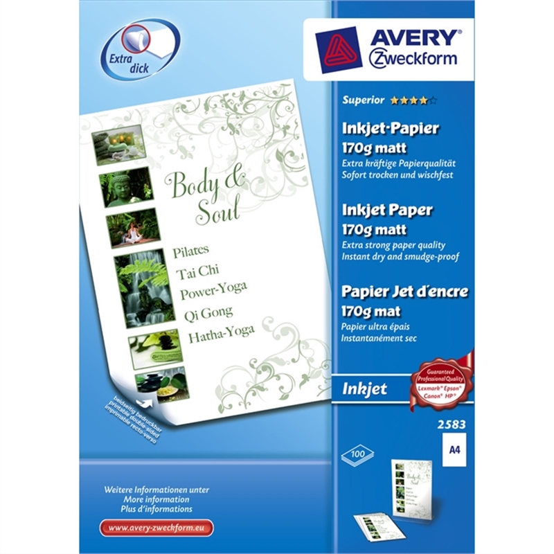 avery-zweckform-inkjetpapier-superior-a4-170-g/m-weiss-matt-beidseitig-beschichtet-100-blatt