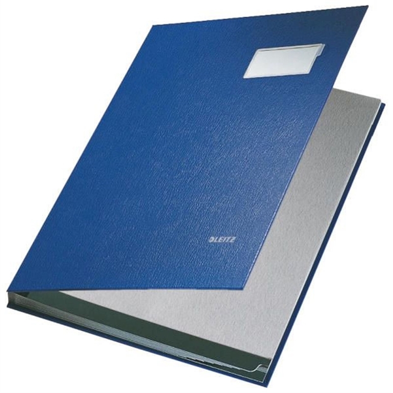 leitz-unterschriftsmappe-pp-kaschiert-a4-10-faecher-blau