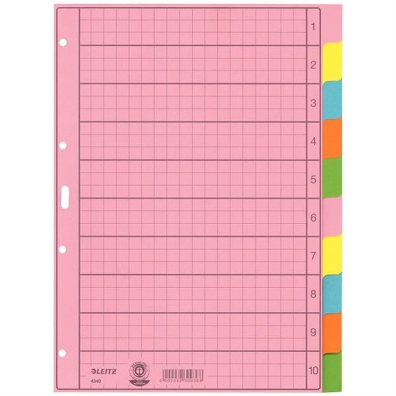 leitz-register-tauenpapier-rc-130-g/m-blanko-eurolochung-a4-volle-hoehe-22-5-x-29-7-cm-10-blatt-5farbig