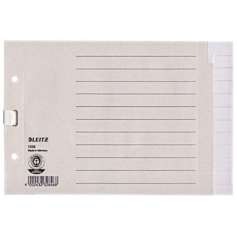 leitz-register-tauenpapier-rc-100-g/m-blanko-a5-quer-24-x-16-cm-12-blatt-grau