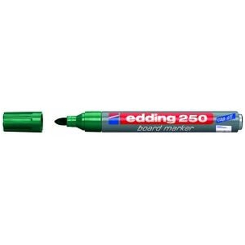 edding-boardmarker-250-nachfuellbar-rundspitze-1-5-3-mm-schaftfarbe-grau-schreibfarbe-gruen