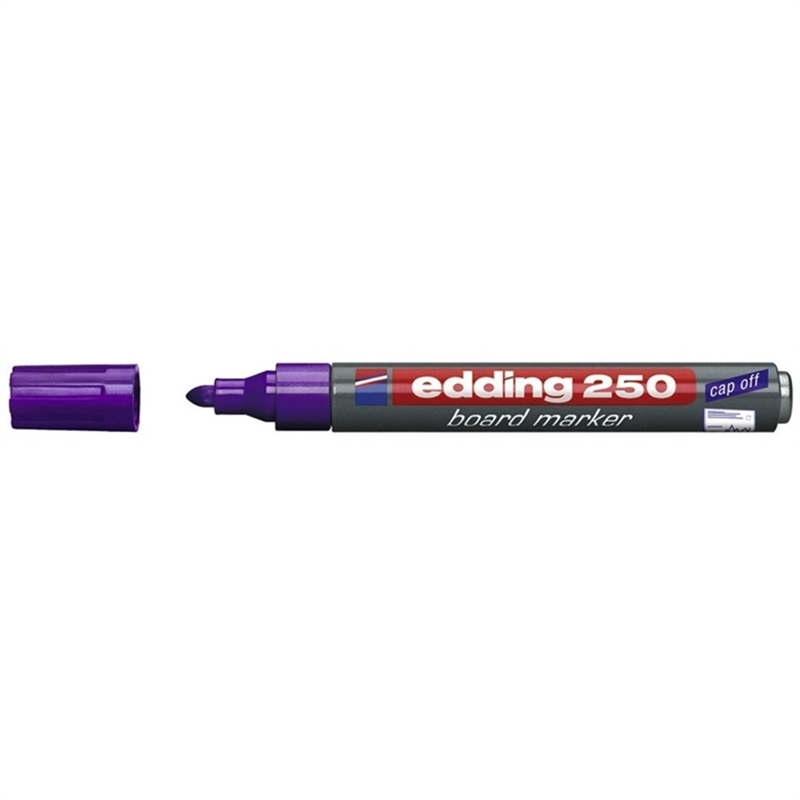 edding-boardmarker-250-einweg-rundspitze-1-5-3-mm-schaftfarbe-grau-schreibfarbe-violett