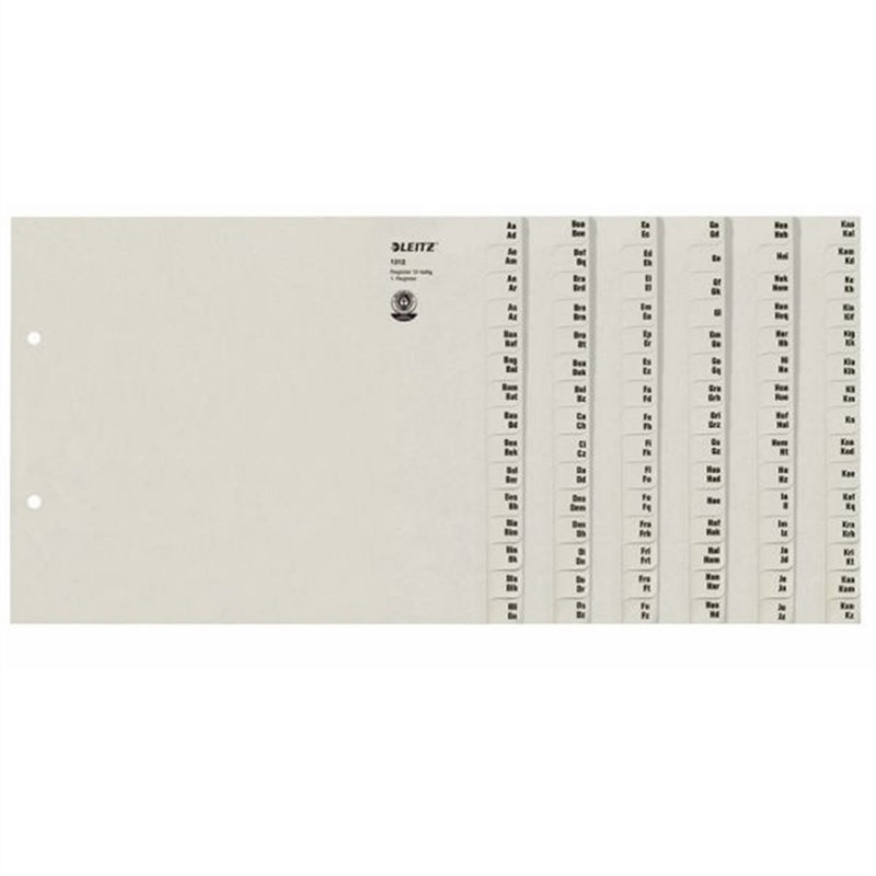 leitz-registerserie-tauenpapier-rc-100-g/m-24-ordner-a-z-2fach-lochung-a4-halbe-hoehe-360-blatt-grau