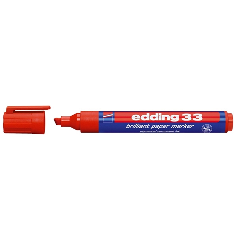 edding-pigmentmarker-brilliant-paper-marker-33-nachfuellbar-keilspitze-1-5-mm-schreibfarbe-rot