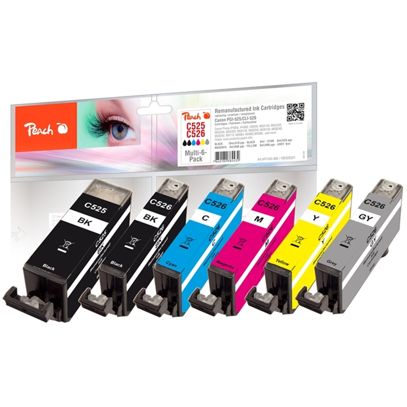 canon-525/526-rem-multi-6-pack-pi100-366-je-1-tintenpatrone-ink-bk-phbk-c-m-y-gy-1x19/5x9ml