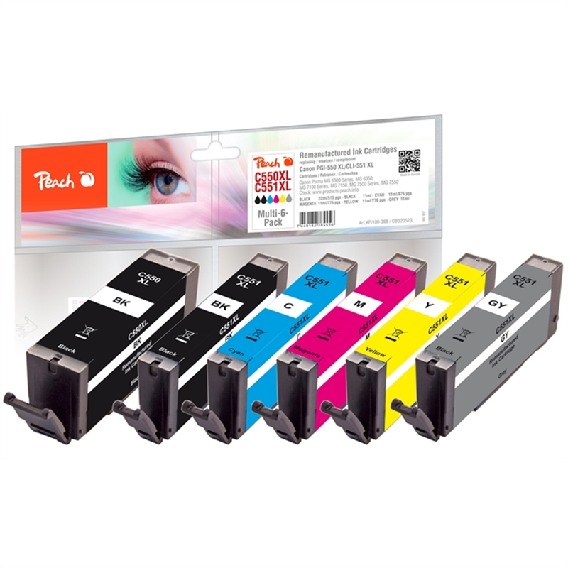 canon-550xl/551xl-rem-multi-6-pack-pi100-368-je-1-tintenpatrone-bk-phbk-c-m-y-gy-1x22/5x11ml