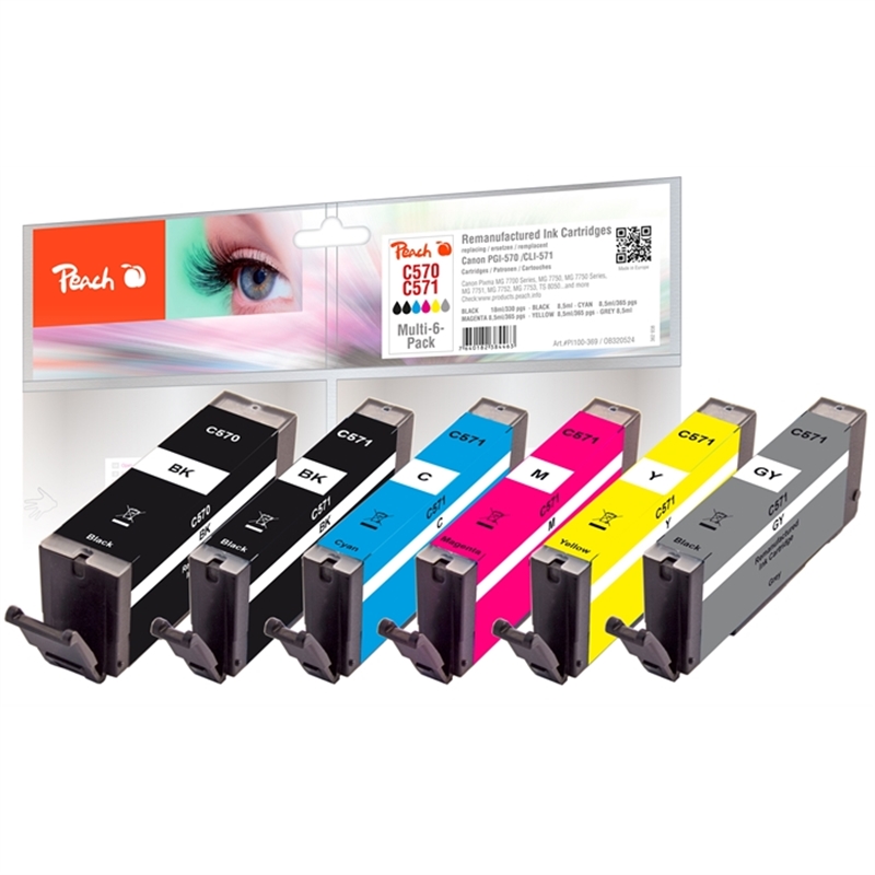 canon-570/571-rem-multi-6-pack-pi100-369-6je-1-tintenpatrone-bk-phbk-c-m-y-gy-each-1x13/5x8-5ml