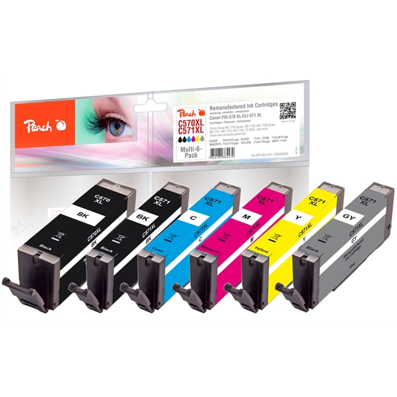 canon-570xl/571xl-rem-multi-6-pack-pi100-370-je-1-tintenpatrone-bk-phbk-c-m-y-gy-each-1x22/5x11ml