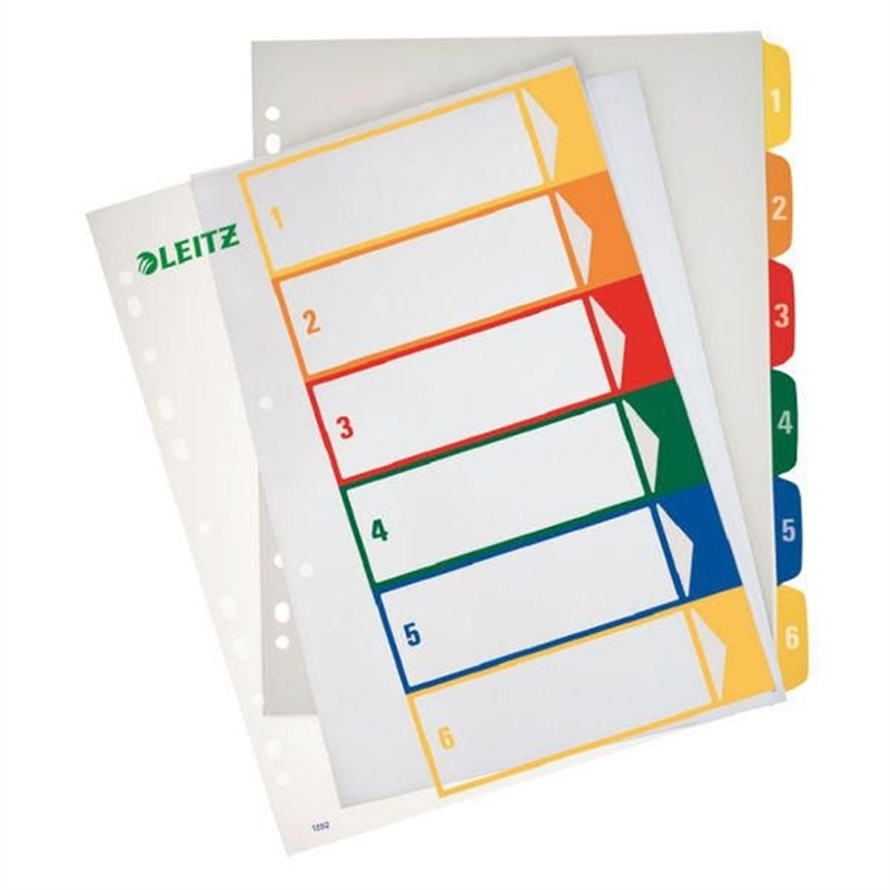 leitz-register-pp-0-3-mm-1-6-a4-volle-hoehe-ueberbreit-24-5-x-30-5-cm-6-blatt-grau