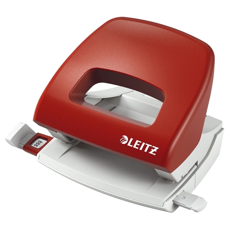 leitz-locher-topstyle-mit-anschlagschiene-16-blatt-1-6-mm-rot