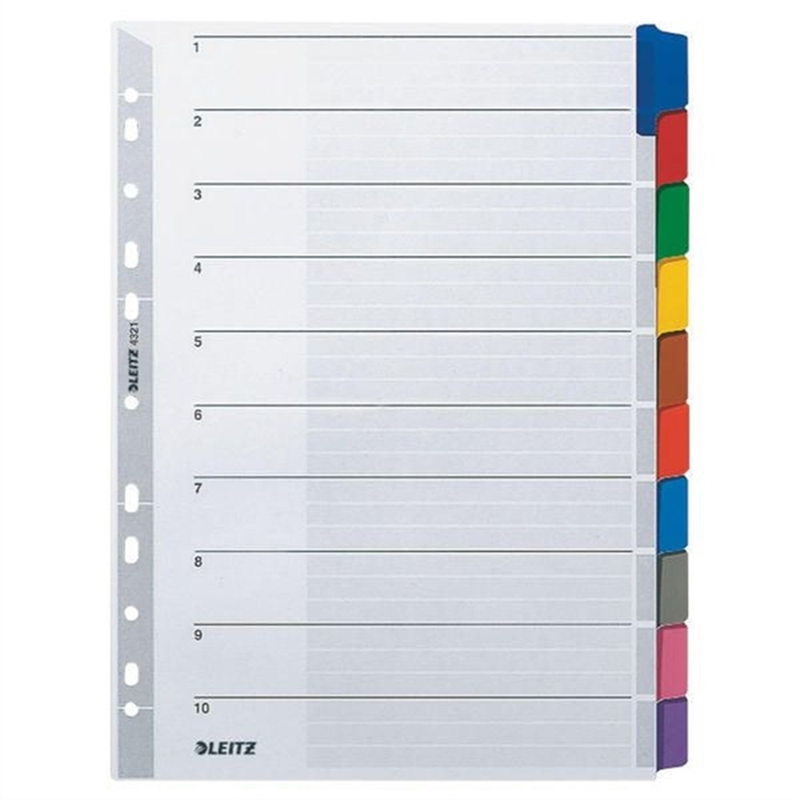 leitz-register-karton-160-g/m-blanko-a4-volle-hoehe-22-5-x-29-7-cm-10-blatt-10farbige-tabe