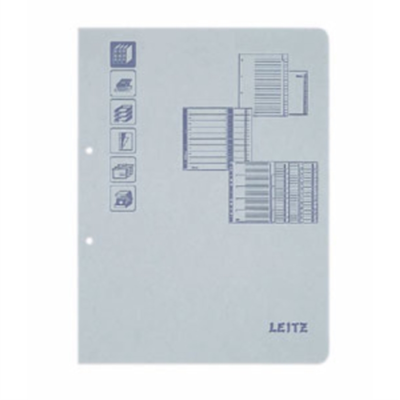 leitz-deckblatt-kraftkarton-rc-160-g/m-2fach-lochung-a4-grau-100-stueck