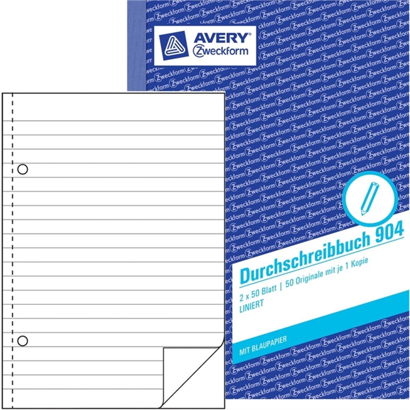 avery-zweckform-904-durchschreibebuch-liniert/blanko-a5-hoch-2fach-weiss-einbandfarbe-blau-2x50-blaetter