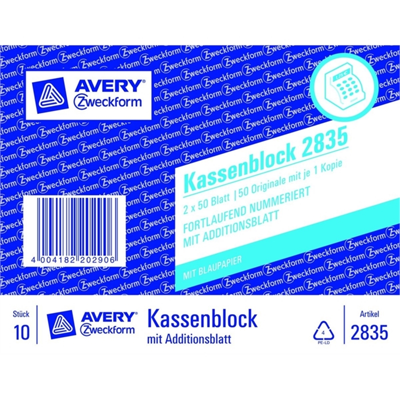 avery-zweckform-2835-kassenblock-100x160-mm-2fach-blau-1-/-2-blatt-bedruckt-2x50-blaetter