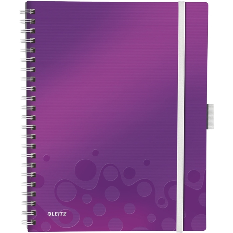 leitz-notizbuch-wow-be-mobile-kariert-a4-80-g/m-einbandfarbe-violett-80-blatt