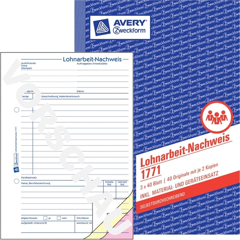 avery-zweckform-1771-lohnarbeitsnachweis-a5-hoch-3fach-selbstdurchschreibend-1-/-2-/-3-blatt-bedruckt-3x40-blaetter