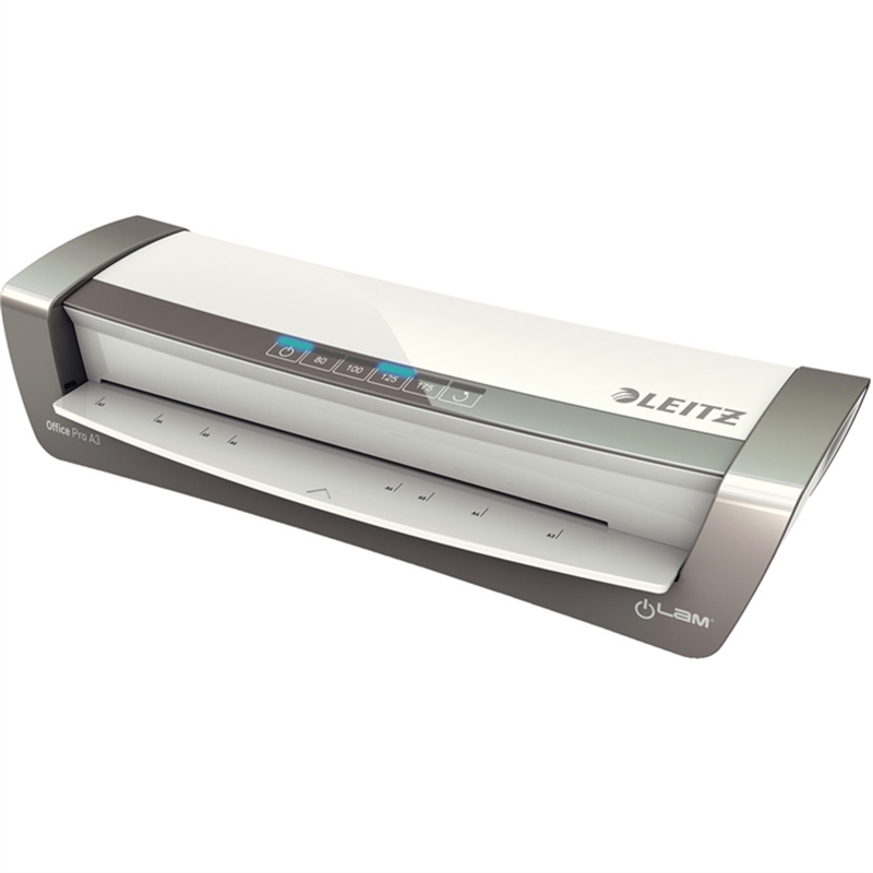 leitz-laminator-ilam-office-pro-elektrisch-heisslaminierung-betrieb-ohne-carrier-max-arbeitsbreite-a3-4-rollen-498-x-221-x-110-mm-1-74-kg-silber