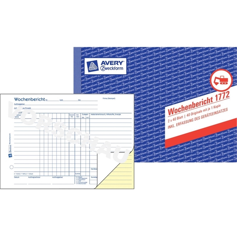 avery-zweckform-1772-wochenrapport-a5-quer-2fach-selbstdurchschreibend-1-/-2-blatt-bedruckt-einbandfarbe-blau-2x40-blaetter