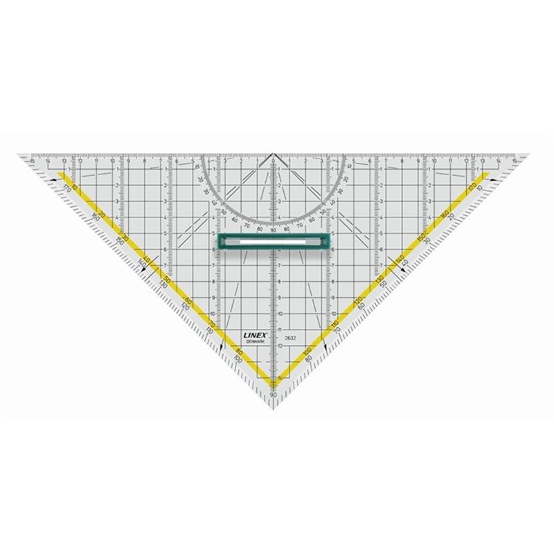 linex-2632-geometriedreieck-320-mm-x-230-mm-abnehmbarer-griff-tuschnoppen-32-cm